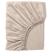 Çift Kişilik Lastikli Çarşaf, Açık Bej Renk IKEA Ölçü 120x200 cm Pamuklu - 1