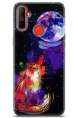 Realme C3 Kılıf Seri Moon 01 Kurt Ay Telefon Kılıfı Mor - 1