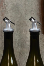 Amber | Ahşap Standlı 2li 350 ml Zeytinyağı Sıvıyağ Şişesi Yağlık Yağdanlık - 3