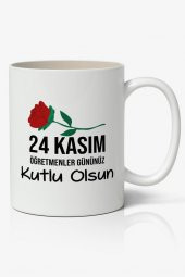 24 Kasım Öğretmenler Günü Tasarımlı Kupa Bardak Baskılı Kahve Kupa Bardak Model 2 - 1