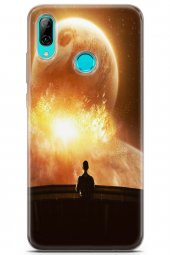 Huawei P Smart 2019 Kılıf Seri Moon 11 Güneş Patlaması 4K Baskılı Kılıf Siyah - 1