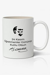 24 Kasım Öğretmenler Günü Tasarımlı Kupa Bardak Baskılı Kahve Kupa Bardak Model 9 - 1
