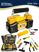 Germany Stlye 2 Ton Timsah Kriko ve 150 Psı Çift Piston Çakmaklı Kompresör Lastik Tamir Kiti Hediy - 3