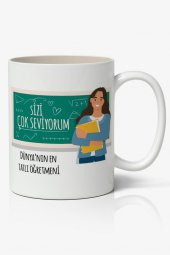 24 Kasım Öğretmenler Günü Tasarımlı Kupa Bardak Baskılı Kahve Kupa Bardak Model 24 - 1