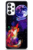 Samsung Galaxy A13 4G Kılıf Seri Moon 01 Kurt Ay Telefon Kılıfı Mor - 1