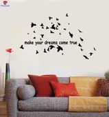 Oturma Odası, Ofis, Dükkan Duvar Sticker Düşler Gerçek Olur Pozitif Alıntı Kuşlar Desenler Çıkartmalar - 1