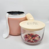 Vagonlife Lunchbox Xc-557 Ayrı Ayrı Kullanılabilen 2 Katlı Kamp Sefer Tası Termos pembe - 3