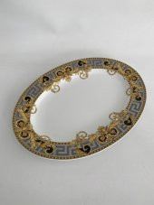 Versace Prestige Gala Oval Porselen Servis Tabağı 40 cm 19325-403637-12740 - 3