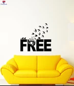 Oturma Odası, Ofis, Dükkan Duvar Sticker Ücretsiz Kelime Alıntı Kuş Sürüsü Motivasyonel İlham Çıkartmalar thumbnail 1