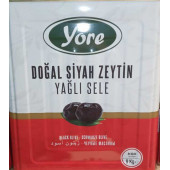 Yöre Kızıl Yağlı Sele Siyah Zeytin Net 9 Kg Teneke 201-260 Kb - 1