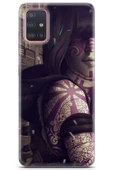 Samsung Galaxy A51 Kılıf Orijinal Seri Anime 24 Dövmeli Kız Darbe Emici Kılıf Kırmızı - 1