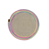 DecoHandy 39cm Neon Renkli Şeritli Jüt Örme Supla Amerikan Servis thumbnail 4