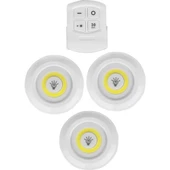 Uzaktan Kumandalı Yapışkanlı 3'lü Led Spot Lamba - 3