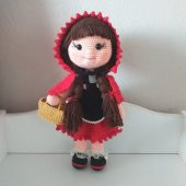 Kırmızı Başlıklı Kız Bebek Amigurumi Organik Oyuncak - 1