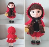 Kırmızı Başlıklı Kız Bebek Amigurumi Organik Oyuncak - 2