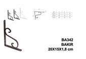 Beşel Ferforje Raf Altı Raf Demiri Parlak Bakır 20x15x1,8 cm No:2 - 2