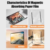 MobaxAksesuar Samsung Galaxy Tab S11/S10 Lite FE/S10/S9 FE/S9/S7-S8 Çok Kullanımlı Magnetik Paper Like Ekran Koruyucu(12.4inç Değildir) - 4