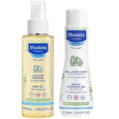 Mustela Bebek Bakım Masaj Yağı 100ml - Mustela Gentle Cleansing Gel Yenidoğan Şampuanı 200 ml - 1