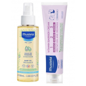 Mustela Bebek Bakım Masaj Yağı 100ml - Mustela Vitamin Barrier 1-2-3 Cream 50ml - 1