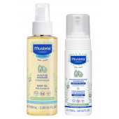 Mustela Bebek Bakım Masaj Yağı 100ml-Mustela Yenidoğan Köpük Şampuanı 150 ml - 1