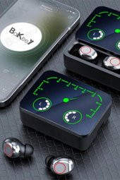 M90 Max Bluetooth Kulaklık Powerbankli Hız Göstergeli Mikrofonlu Kulak içi Oyuncu Kulaklık - 7