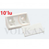 Volkan plastik kapaklı köşe bağlantı 10'lu set beyaz - 1