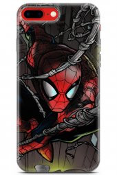 Apple iPhone 7 Plus - 8 Plus Uyumlu Kılıf Dc 04 SpiderMan Silikon Kılıf Kırmızı - 1