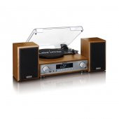 LENCO MC-160 WD PİKAP Hİ-Fİ STEREO SETİ BLUETOOTHLU DAB+ FM RADYO USBLİ MP3 KAYIT ÖZELLİKLİ MÜZİK SETİ PLAKÇALAR AHŞAP - 4