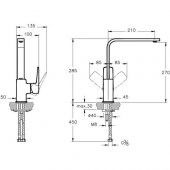 Artema Root Square A42753 Eviye Bataryası, Krom - 2