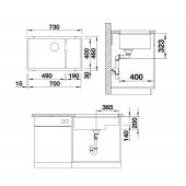 Blanco Subline 700-U Level - Evye- Tezgah Altı - Kaya Gri - Granit Eviye - 2