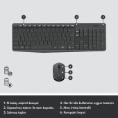 Logitech MK235 KABLOSUZ KLAVYE MOUSE SET thumbnail 6