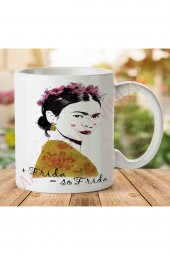 1-1009 Frida Kahlo İki Tarafı Baskılı Kupa Bardak - 1