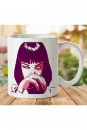 1-1143 Mia Wallace Pulp Fiction İki Tarafı Baskılı Kupa Bardak - 1