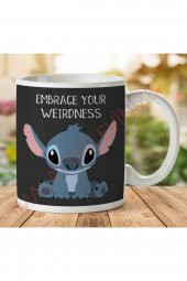 1-1375 Embrace Your Weirdness Lilo And Stitch İki Tarafı Baskılı Kupa Bardak - 1