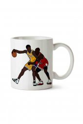 Basketbolcu Kobe Bryant VS Michale Jordan İki Tarafı Baskılı Kupa Bardak - 1