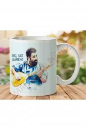 Suçu Saz Çalmakmış Ahmet Kaya İki Tarafı Baskılı Kupa Bardak - 1