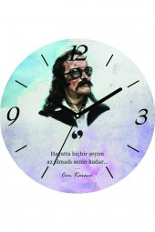 Cem Karaca Hayatta Hiçbir Şeyim Az Olmadı Çap 30cm Sessiz Akar Bombeli Gerçek Cam Duvar Saati - 1