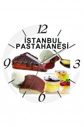 Kişiye Özel Firmaya Özel Pastahane Çap 30cm  Bombeli Gerçek Cam Duvar Saati - 1