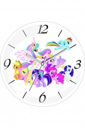 My Little Pony Free Uçuyor Çap 30cm Sessiz Akar Bombeli Gerçek Cam Duvar Saati - 1