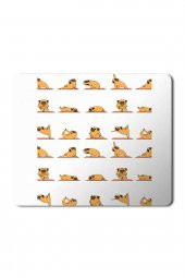 Yoga Yapan Pug Köpek Baskılı Mouse Pad Mousepad - 1