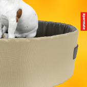 Sünger Simit Küçük Irk Köpek Yatağı 45 Cm Bej Antrasit - 4