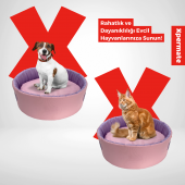 Sünger Simit Küçük Irk Köpek Yatağı Ve Kedi Yatağı 45 Cm Pembe Lila XPETSNGR45SMT, 45 cm - 1