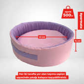 Sünger Simit Küçük Irk Köpek Yatağı Ve Kedi Yatağı 45 Cm Pembe Lila XPETSNGR45SMT, 45 cm - 2