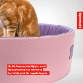 Sünger Simit Küçük Irk Köpek Yatağı Ve Kedi Yatağı 45 Cm Pembe Lila XPETSNGR45SMT, 45 cm - 3