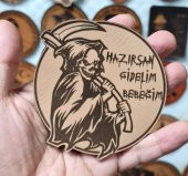 Hazırsan Gidelim Bebeğim Azrail Deri PEÇ  -Arma - Leather Patch - 3