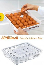 30lu Plastik Kapaklı Yumurta Saklama Kabı Düzenleyici Organizeri Beyaz - 1