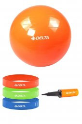 Delta 75 cm Pilates Topu 3lü Squat Bandı Egzersiz Direnç Lastiği Pilates Topu Pompası 5li Set - 1