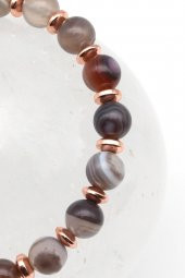 Botswana Akik Doğal Taş Makrome Örme Bileklik Fasetli Kesim thumbnail 2