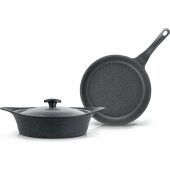 Thermoad Pyro Granit Tencere Tava Seti 3 Parça 28 cm - 1