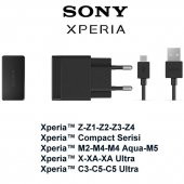 Sony Xperia Şarj Cihazı Aleti ve Kablosu Z Z1 Z2 Z3 Z4 Z5 M5 E5 XA - 1